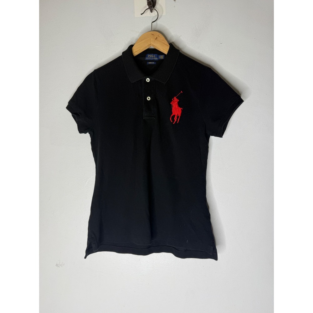 Polo Ralph Lauren Kids Black Big Pony Skinny Fit Polo Shirt Size M
